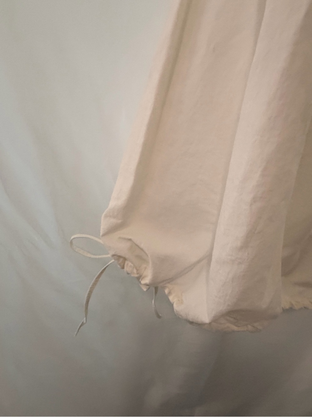 Zara White A-Line Balloon Drawstring Hem Skirt - Picture 8 of 12